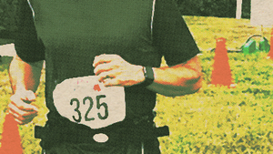 Runner with watch