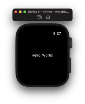 Hello world in the Watch App Simulator