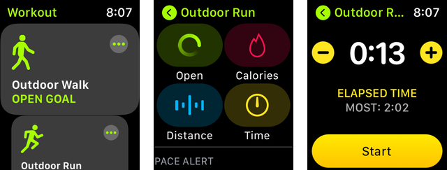 Workout app navigation
